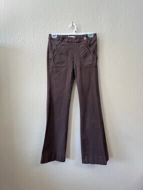 Y2K BCBGeneration brown front flap flared pants size 4